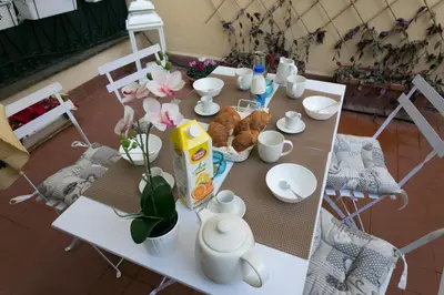 a white table with food on top of it at S.Angelo Terrace sq Navona in Rome