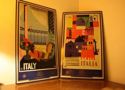 two framed pictures on a wall next to each other at Federici Guest House in Rome