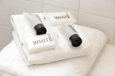 two rolls of white towels sitting on top of a sink at YCH-Penthouse Fiammetta a Piazza Navona in Rome
