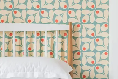 a bedroom with a bed with a floral wallpaper at TrastevereHome - Garibaldi Rome in Rome