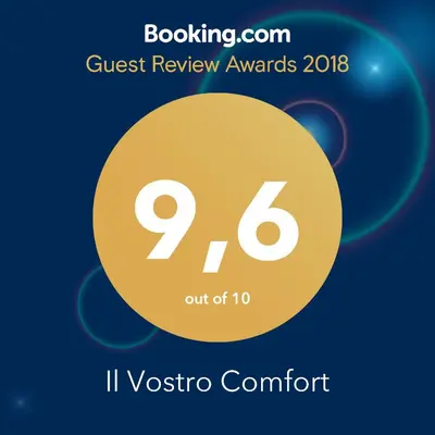 a sign that says guest review awards with a yellow circle at Il Vostro Comfort in Rome