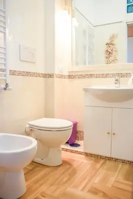 a bathroom with a toilet and a sink at Penthouse Angelo Brunetti in Rome