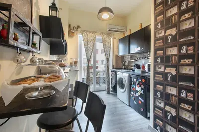 a kitchen with a table with some food on it at B&B Zen Trastevere in Rome