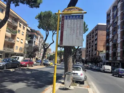 a street sign on the side of a city street at Saint Peter Cozy Apartment in Rome