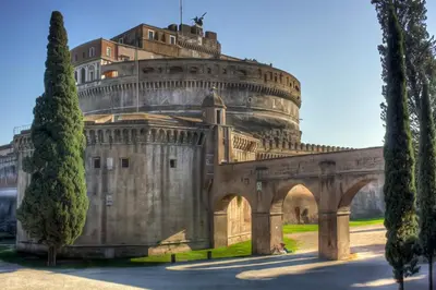 a large building with a large dome on top of it at Rifugio degli Artisti Top B&B in Rome