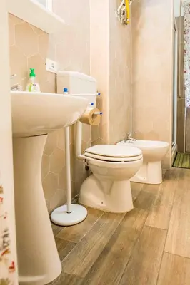 a bathroom with a toilet and a sink at La Casetta Di Tiziana in Rome
