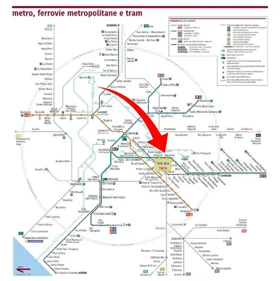 a map of the mumbai metro interchange and tram at La casetta di Josephine in Rome