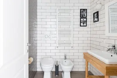 a white bathroom with a toilet and a sink at Lata Luxury Penthouse in Rome