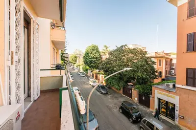 a view of a city street from a building at Maison Velia San Giovanni in Rome