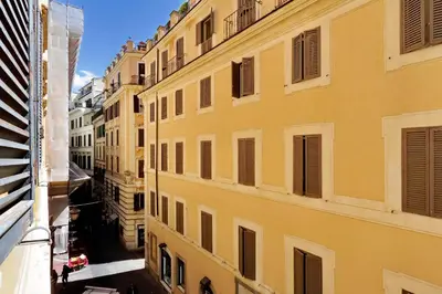a view of an alley from a building at Pantheon Family Junior Suite in Rome
