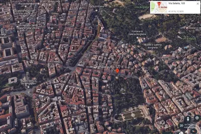 a map of a city with a red dot at Roma Central Studio in Rome