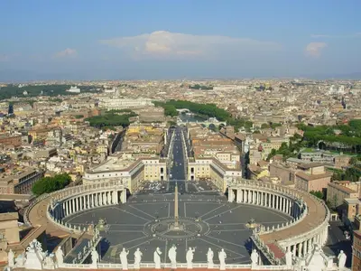 a view of a city from the top of a building at Roma Central Studio in Rome