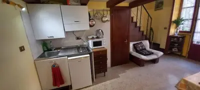 a small kitchen with a sink and a microwave at Casa Dino rooms in Rome