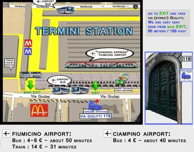 a set of three pictures of a train station at Dream Station in Rome