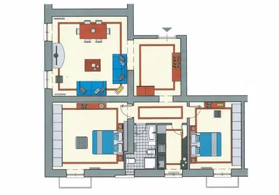 a floor plan of a house at Residenza Termini in Rome