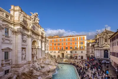 a view of the trevi fountain in theatican city at Trevi Ab Aeterno - Amazing View of the Trevi Fountain in Rome