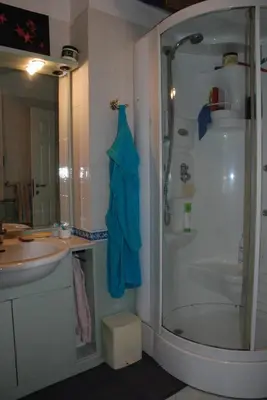 a bathroom with a shower and a sink at Anna Vì Guest Home in Rome