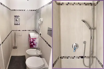 a small bathroom with a toilet and a shower at Rome Sweet Home Vatican in Rome