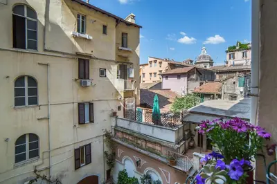 an aerial view of a city with buildings at Domus Aurea 295 in Rome