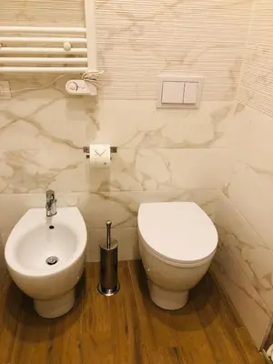 a bathroom with a toilet and a sink at KAMBAL LUXURY SUITES in Rome