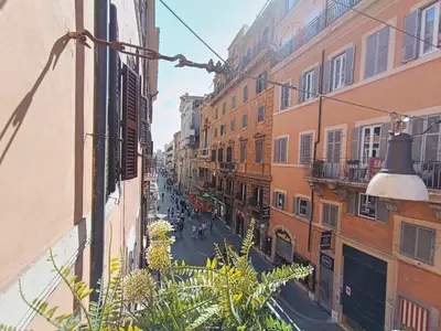 a view of a city street with buildings at La tua casa a ViadelCorso in Rome