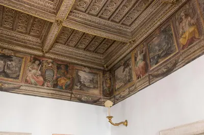 a ceiling in a room with paintings on it at Experience Collection by ROMAC - Costaguti Experience in Rome
