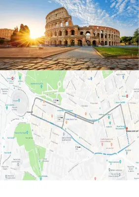 a map of the colosseum and the coliseum at Diana Romantic Loft in Rome