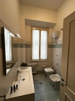 a bathroom with a sink and a toilet at Vatican Attic in Rome