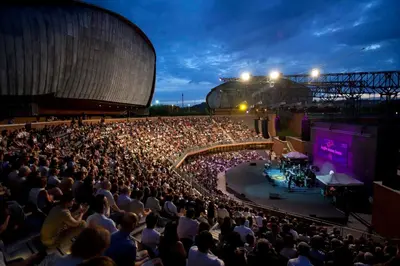 a large crowd of people in an auditorium watching a concert at Affittacamere ROMA FLAMINIO in Rome
