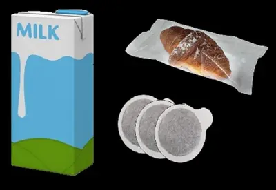 a bottle of milk and a loaf of bread at In vacanza da Sara in Rome