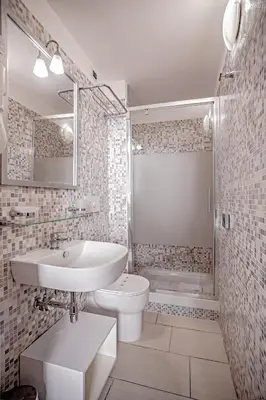 a bathroom with a sink and a toilet and a shower at Domus Palatina in Rome