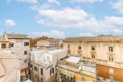 an aerial view of a city with buildings at Il Palazzetto di Via della Frezza in Rome