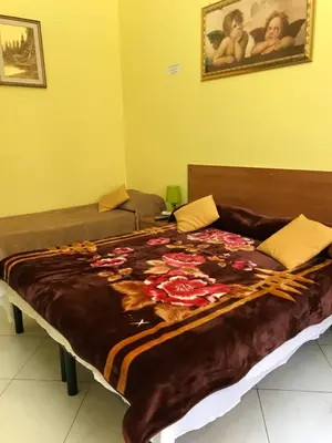 a large bed with a blanket on top of it at B&B Cappellini in Rome