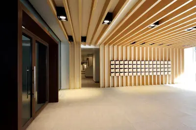 a hallway with a wooden ceiling in a building at YCH-DELIZIOSO Monolocale con TERRAZZO in Rome
