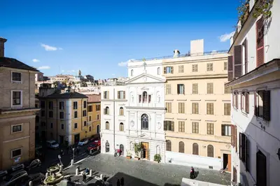 an aerial view of a city with buildings at Glamour Leonina - Monti in Rome