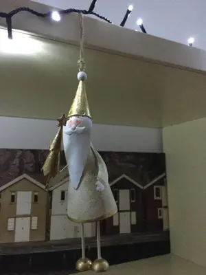 a christmas ornament hanging from a ceiling in a room at Lovely Irnerio ❤ flat near S. Pietro ★ in Rome