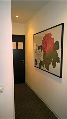 a hallway with a painting on the wall next to a door at Almi Rooms in Rome