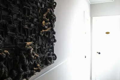 a group of animals hanging on a wall at Hotel Indipendenza in Rome
