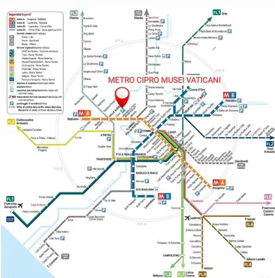 a map of metro cubo music watchatown at Vatican Meloria House in Rome
