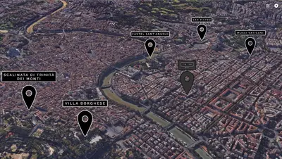 a map of a city with buildings and roads at Pietra - The Italian Stay Collection in Rome