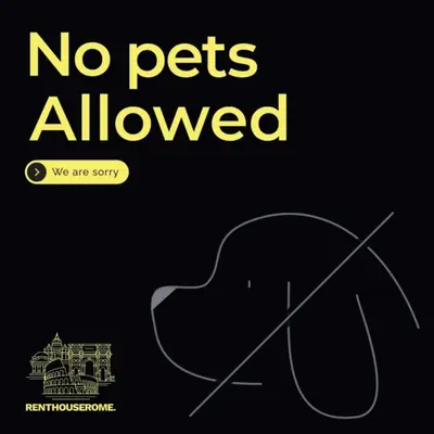 a poster of a guitar with the words no pets allowed at Urbana 37 Maison - Rione Monti by RHR in Rome