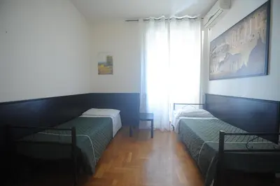 a room with two beds and a window at Hotel Beauty in Rome