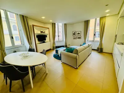 a living room with a couch and a table at Interno 5 B&B in Rome