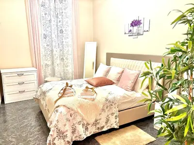 a bedroom with a bed and a plant at Casa Camilla in Rome