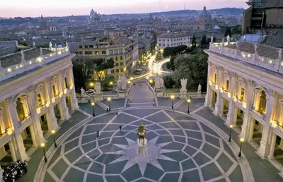 a view of a city from the top of a building at In the Heart of Rome in Rome