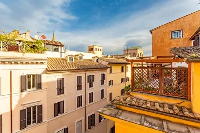 a view from a balcony of buildings at Daplace - La Mongolfiera Rooms in Navona in Rome
