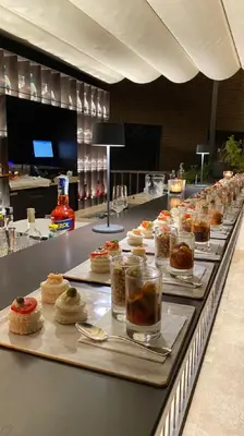 a buffet line with many different types of food at Hotel Royal Bissolati in Rome