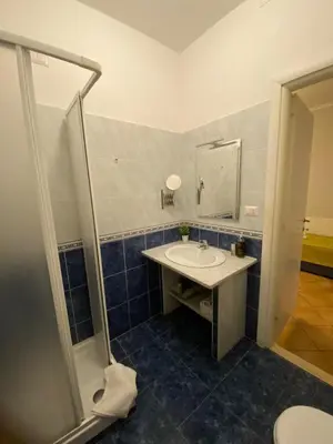 a bathroom with a sink and a shower at Domus Prati in Rome