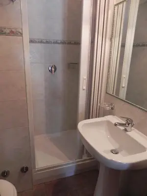 a bathroom with a shower and a sink at Meraviglia in Rome