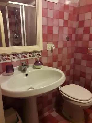 a bathroom with a sink and a toilet at Marina in Rome